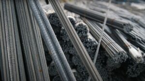Collection of Steel Rods in Manufacturing Plant